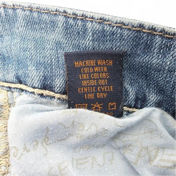 Seven7 Womens Bootcut Jeans Size 28 Medium Wash Embroidered Thick Stitch Denim - Picture 9 of 12